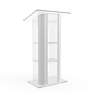 FixtureDisplays Clear Acrylic Plexiglass Podium Curved Brushed